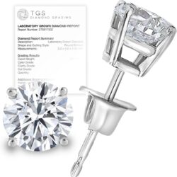 Certified Lab Grown Diamond Earrings- 1/4-3 Carat Lab Diamond Earrings in 14K Gold, Premium Collection Lab Created Diamonds - Diamond Stud Earrings for Women - Diamond Earrings Men