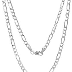 14K Real Gold Figaro Chain - 2mm 2.45mm 3.15mm 4.1mm 5.1mm 5.7mm Diamond Cut Cuban Link Figaro Necklace For Men - Yellow /White Gold Pendant Necklace For Women with Lobster Clasp 16" 18" 20" 22" 24" 26" 28"