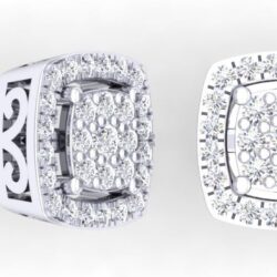 Dazzlingrock Collection 0.50 Cttw 10K Round White Diamond Womens Cluster Style Stud Earrings, Solid White Gold - Image 2