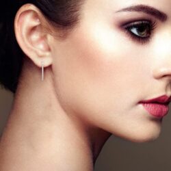 1/4 to 3/4 Carat Diamond Inside Out Oval Hoop Earrings for Women in 14k White Gold (F-G, SI2-I1, cttw) with CInch Back by Privosa Fine Jewelry - Image 5