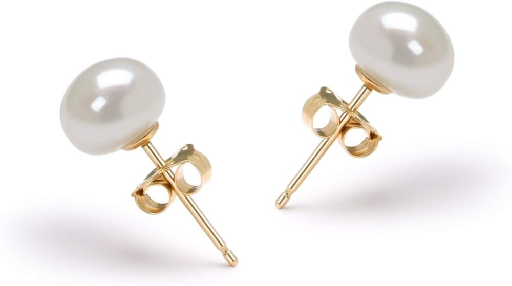 Liska White 6-7mm Double Strand AA Quality Freshwater Gold filled Cultured Pearl Set For Women - Image 4