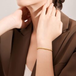 24K Solid Gold Bracelet for Women, Real Pure Gold Jewelry Charm Dainty Fortune Gold Ball Gold Bead Bracelet for Men Girlfriend - Image 6