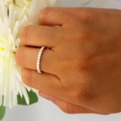 Dazzlingrock Collection 1.00 Cttw 14k Solid Gold Round Diamond Womens Eternity Anniversary Stackable Ring Wedding Band - Image 4