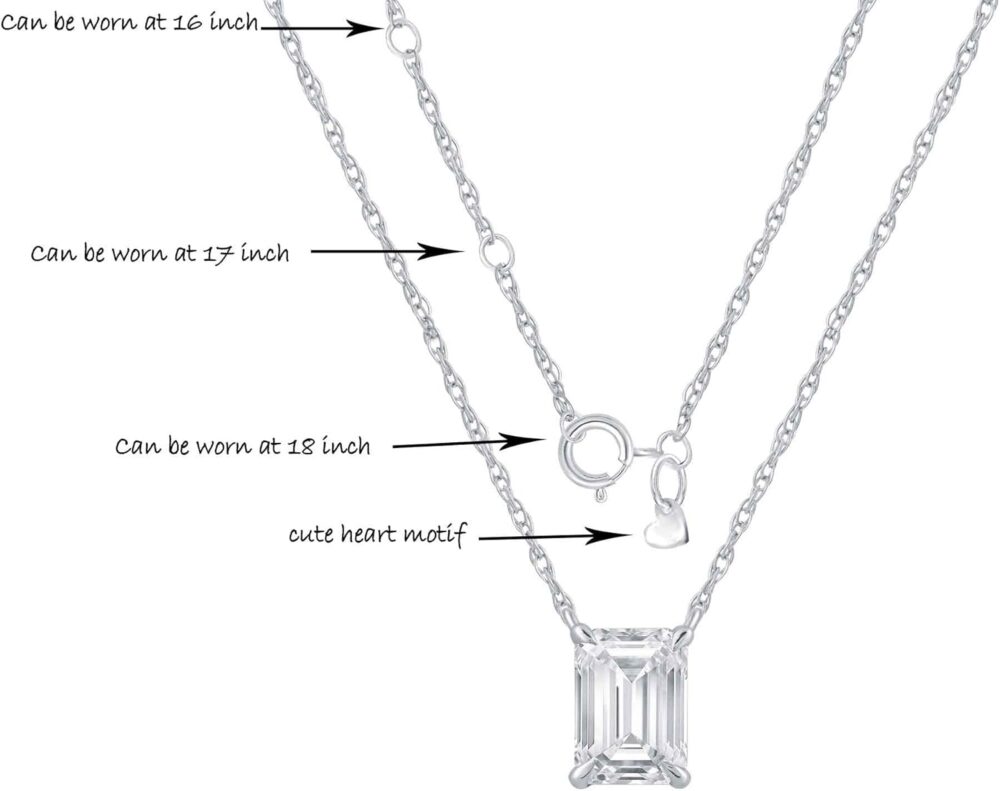 La Joya 1 Carat Diamond Necklaces for Women | GH VS/SI Lab Grown Solitaire Diamond Necklace Pendants | Solid Gold Chain Included | Variety of Shapes to Choose From - Image 2