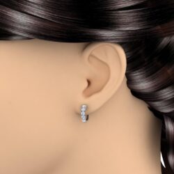 2 to 3 1/10 Carat Diamond Hoop Earrings in 14K Gold - IGI Certified - Image 3