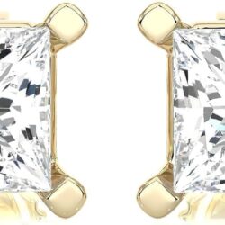IGI Certified 1/2 to 4 Carat Princess Cut Lab Grown Diamond Square Stud Earrings for Women I 14k Gold Earrings (G-H, VS1-VS2, 0.50 to 4 cttw) Fancy Shape 4-Prong Set Push Back Studs by Carbon Atelier - Image 2