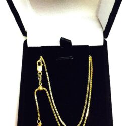 14k Yellow Real Gold Adjustable Box Chain Necklace, 1.15mm, 22" - Image 6