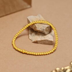 24K Solid Gold Bracelet for Women, Real Pure Gold Jewelry Charm Dainty Fortune Gold Ball Gold Bead Bracelet for Men Girlfriend - Image 5