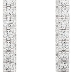 1/4 to 3/4 Carat Diamond Inside Out Oval Hoop Earrings for Women in 14k White Gold (F-G, SI2-I1, cttw) with CInch Back by Privosa Fine Jewelry - Image 3