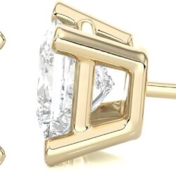 IGI Certified 1/2 to 4 Carat Princess Cut Lab Grown Diamond Square Stud Earrings for Women I 14k Gold Earrings (G-H, VS1-VS2, 0.50 to 4 cttw) Fancy Shape 4-Prong Set Push Back Studs by Carbon Atelier