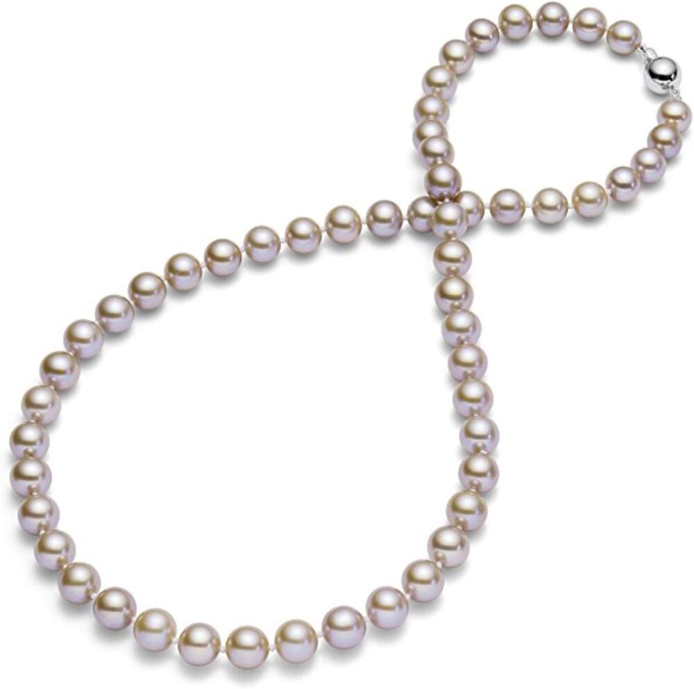 HinsonGayle AAA Pink Round Freshwater Cultured Pearl Necklace (18 inch)