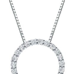 Diamond Wish 1/6 to 1 Carat Diamond Circle of Life Round Pendant Necklace for Women in 14k Gold (I1-I2, cttw) on 18 Inch Long Chain with Spring Ring Clasp
