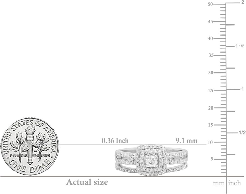 Dazzlingrock Collection 0.75 Cttw 14k Round Diamond Womens Bridal Ring Engagement Matching Band Set 3/, Solid White Gold - Image 5