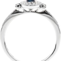 Gin and Grace 10K White Gold Genuine Blue Sapphire Ring with Diamonds for Women Holiday Gifts | Ethically, Authentically & Organically Sourced (Oval-Cut) shaped Sapphire hand-crafted jewelry for her | Sapphire Ring for Women Holiday Gifts - Image 2
