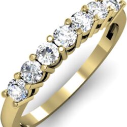 Dazzlingrock Collection 0.50 Cttw 18K Solid Gold Round White Diamond Womens 7 Stone Bridal Wedding Band Anniversary Ring