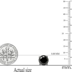 Dazzlingrock Collection Round Cut Black Diamond Womens Stud Earrings, 10K Solid White Gold - Image 2