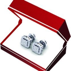 Dazzlingrock Collection 0.50 Cttw 10K Round White Diamond Womens Cluster Style Stud Earrings, Solid White Gold - Image 5