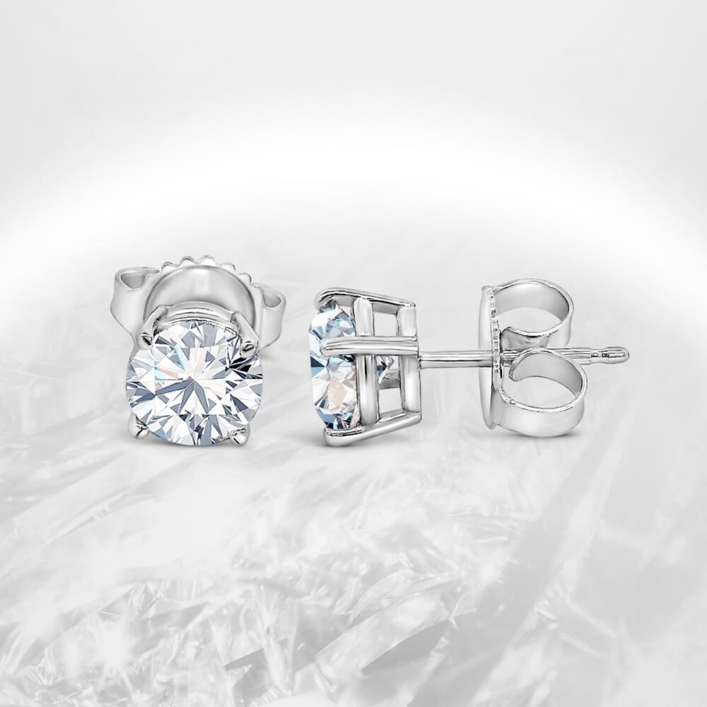 Certified Lab Grown Diamond Earrings- 1/4-3 Carat Lab Diamond Earrings in 14K Gold, Premium Collection Lab Created Diamonds - Diamond Stud Earrings for Women - Diamond Earrings Men - Image 2