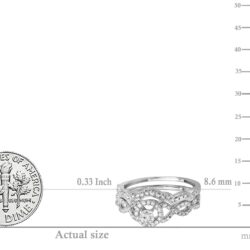 Dazzlingrock Collection 0.50 Cttw 14K Round Diamond Womens Halo Bridal Engagement Ring Set, Solid White Gold - Image 5