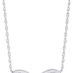 1/8 Carat Diamond Infinity Pendant Necklace for Women in 14k White and Yellow Gold on 16 to 18 Inch Adjustable Chain (H-I, I1-I2, cttw) Spring Ring by Belantina - Image 3