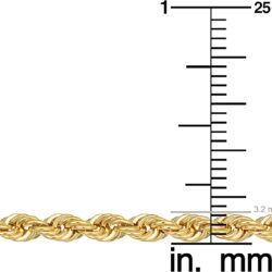 Kooljewelry 10k Yellow Gold Rope Chain Necklace For Men And Women (choose from 1.5mm, 1.8mm, 2.6mm, 3.2mm, 3.8mm or 4.8mm. size from 16 until 30 inches long) - Image 4