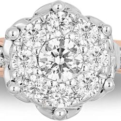 Jewelili Enchanted Disney Fine Jewelry 10K White Gold and Rose gold 1/3 Cttw Belle Composite Rose Engagement Ring Size - Image 2
