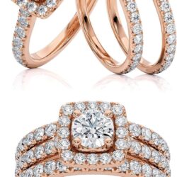 2 Carat Diamond Engagement Ring - 14 Karat Rose Gold Ring for Women Diamond Anniversary Promise Band Made in USA
