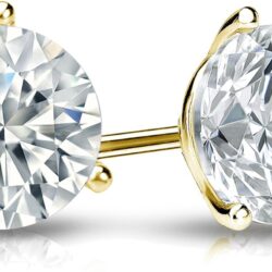 IGI Certified 1/4 to 5 Carat Lab Grown Diamond Round Stud Earrings for Women in 14k Gold or Platinum (E-F Color, SI1-SI2 Clarity, cttw) 3-Prong Martini Set Round Cut Screw Back Studs by Diamond Wish - Image 2