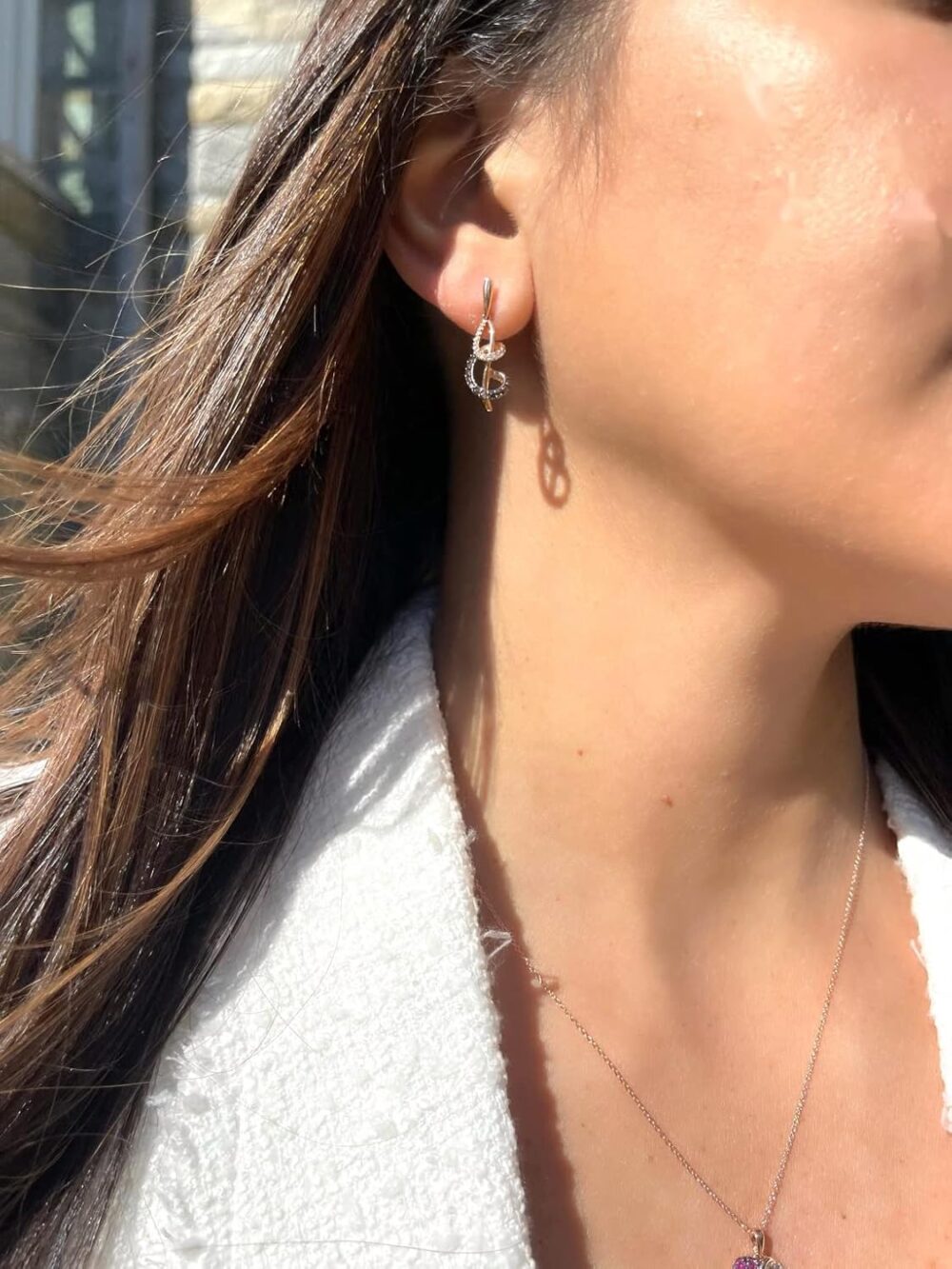Le Vian 1/3 Carat White and Chocolate Diamond Dangle Drop Earrings for Women I 14k Rose Gold Earrings for Her (Fancy Brown/G-H, VS2-SI1, cttw) Chocolatier Spiral with Push Backs - Image 3