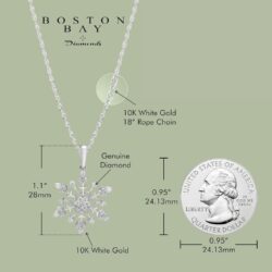 Diamond Snowflake Pendant Necklace with 18" chain - Choice of Style - Image 3