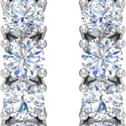 2 to 3 1/10 Carat Diamond Hoop Earrings in 14K Gold - IGI Certified - Image 2