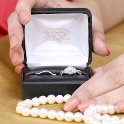 Dazzlingrock Collection 0.50 Cttw 14K Solid Gold Round Diamond Womens Halo Bridal Engagement Ring Set - Image 2