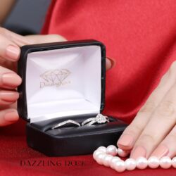 Dazzlingrock Collection 0.45 Cttw 10k Round Diamond Womens Split Shank Heart Shaped Bridal Ring Set, Solid White Gold - Image 4