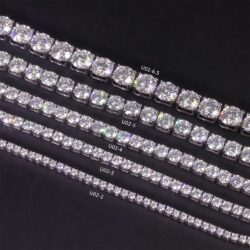 Gem's Beauty Moissanite Tennis Necklace 3mm-6.5mm 925 Silver Plated With 14k White Gold Moissanite Necklace For Women Men Handmade Gifts Anniversary Birthday - Image 4