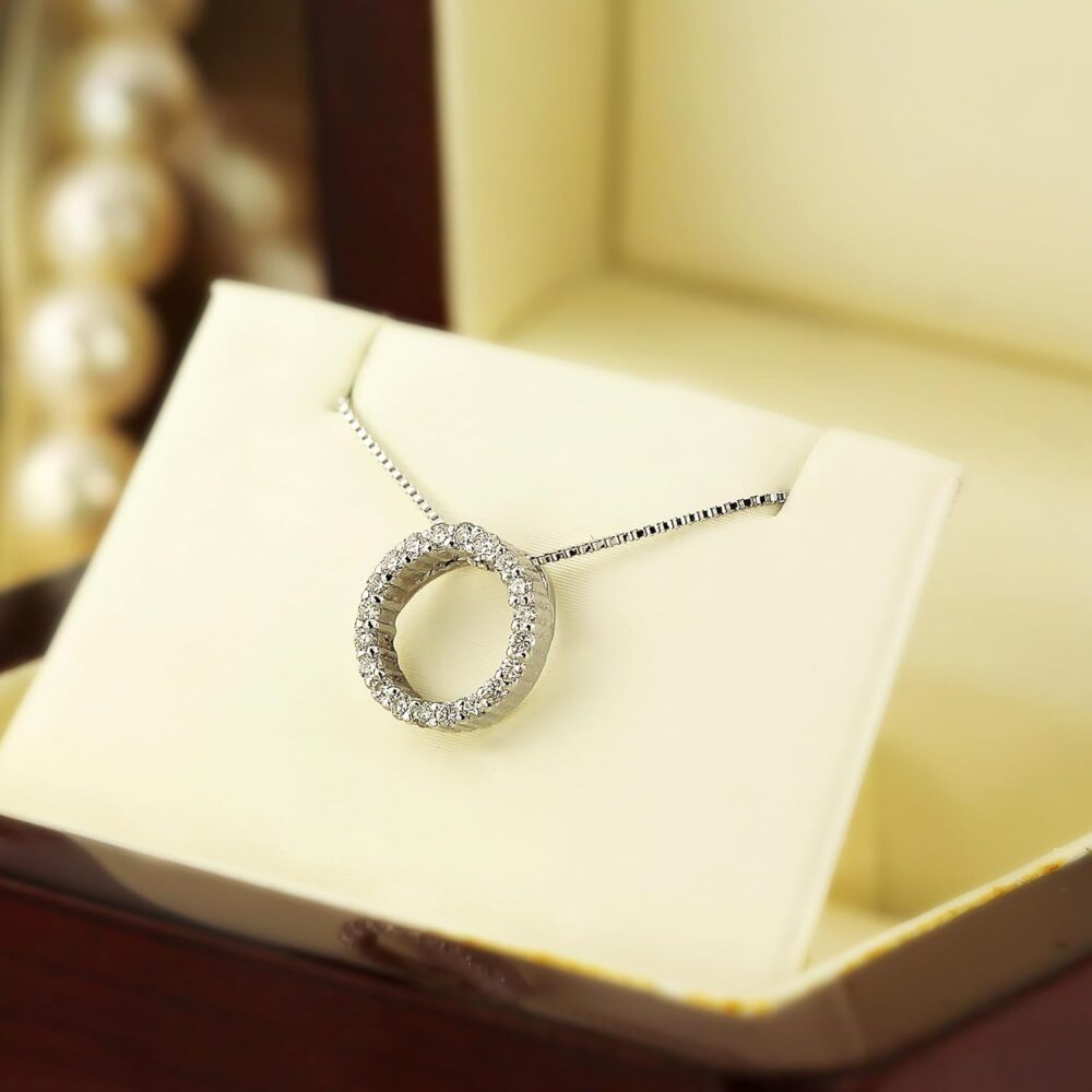 Diamond Wish 1/6 to 1 Carat Diamond Circle of Life Round Pendant Necklace for Women in 14k Gold (I1-I2, cttw) on 18 Inch Long Chain with Spring Ring Clasp - Image 6