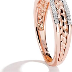 Jewelili Star Wars™ Fine Jewelry Galactic Royalty Women's Ring 1/10 Ct.Tw. White Diamonds 10K Rose Gold - Image 3