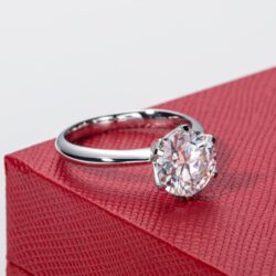 Solid 14K White Gold/Yellow Gold 3CT Six Prong Solitaire Moissanite Ring, 14K Real Gold Gift for Wedding, Engagement And Anniversary Promise Rings With Certificate - Image 3