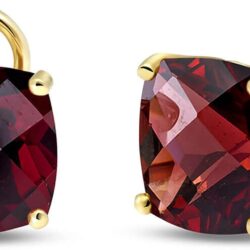 14k Solid Gold 7.2ctw Genuine Garnet French Clip Earrings STUD FRENCH CLIP EARRINGS