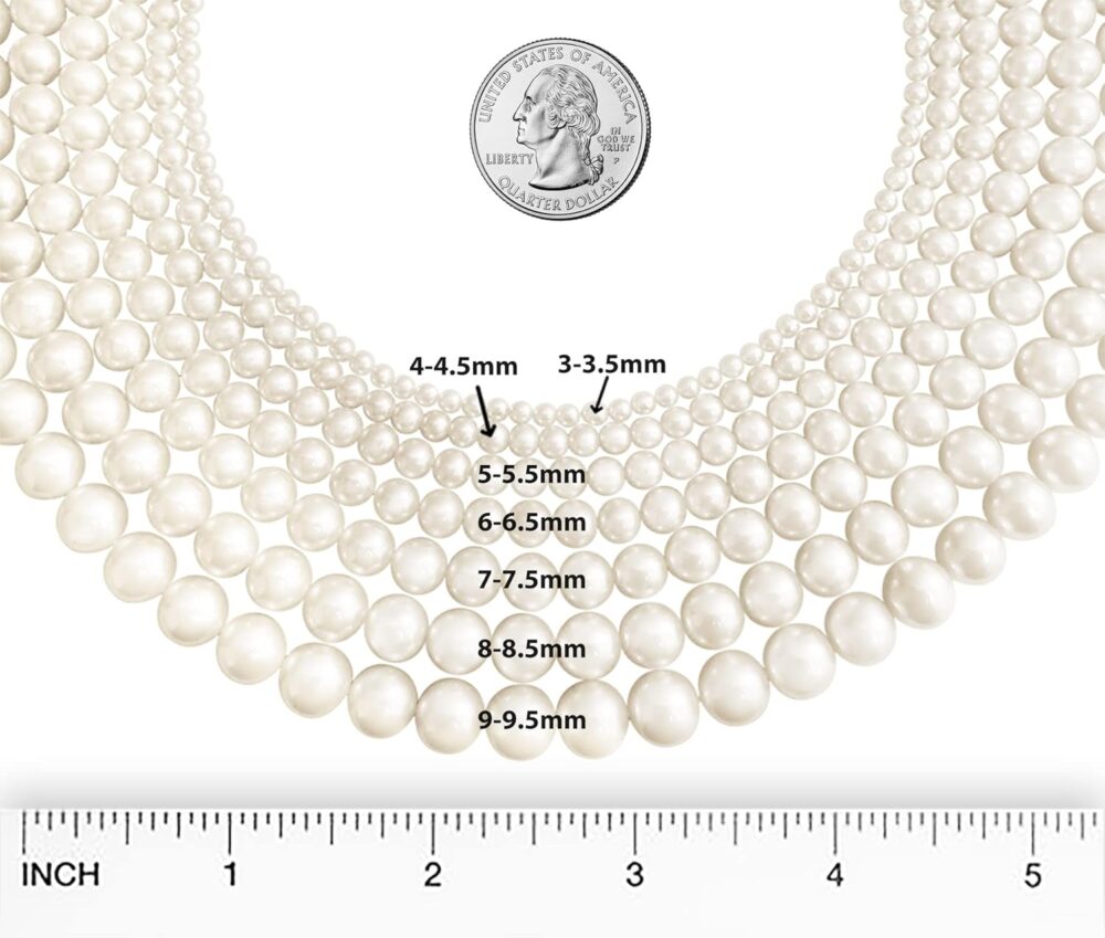14K Gold White Japanese Akoya Cultured Pearls 18" Silk-Knotted Strand Pearl Necklace - Choice of Pearl Size & Clasp Gold Color - Image 5