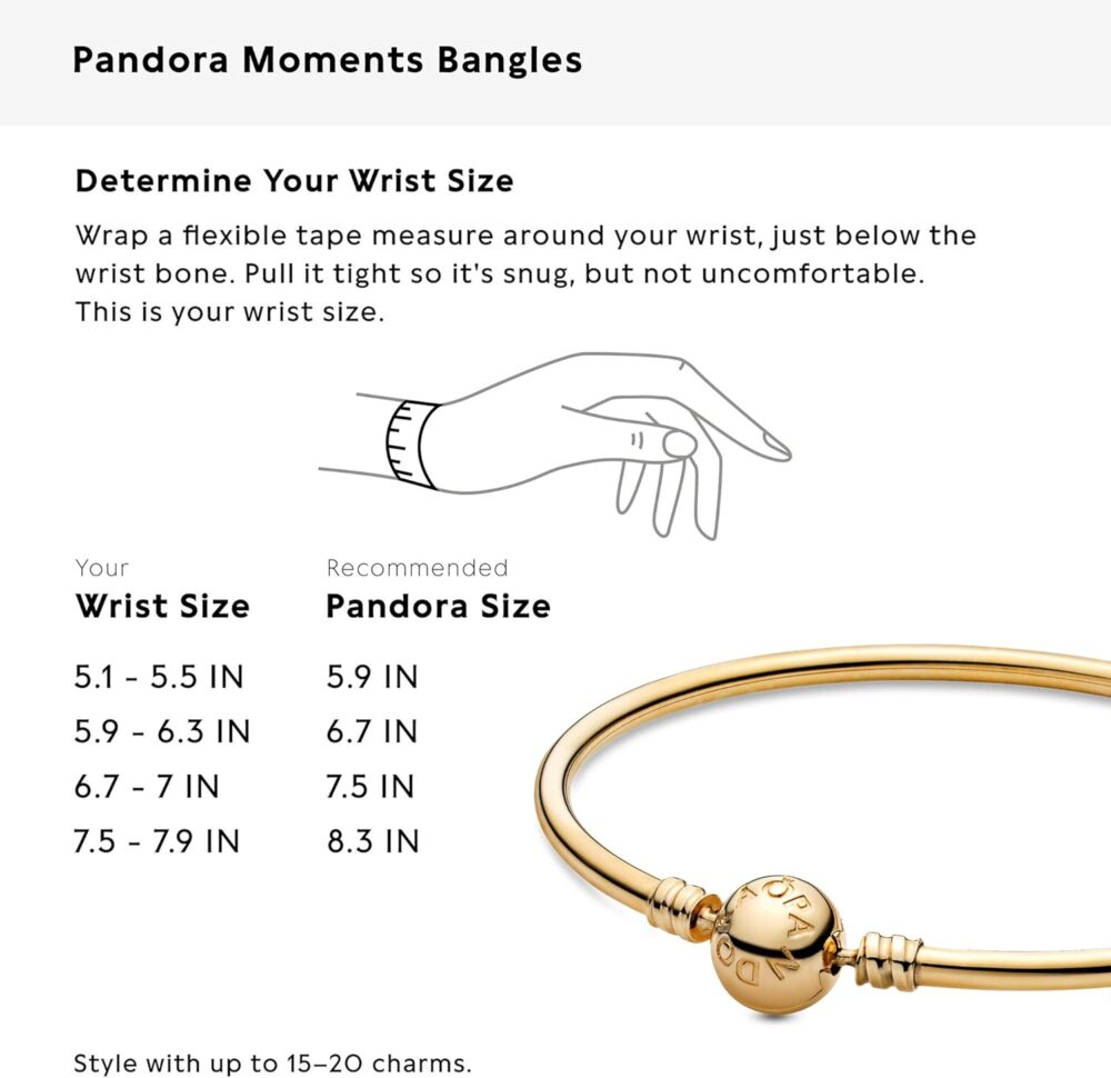 PANDORA Moments Ball Clasp Bangle for Women - Compatible with Moments Charms - Bangle Charm Bracelet - Gift for Her - Image 8