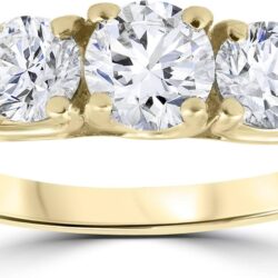 1ct Three Stone Diamond Engagement Womens Anniversary Ring 14k Yellow Gold