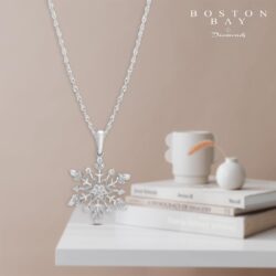 Diamond Snowflake Pendant Necklace with 18" chain - Choice of Style - Image 5