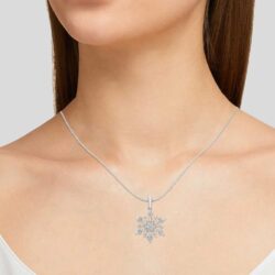 Diamond Snowflake Pendant Necklace with 18" chain - Choice of Style - Image 2
