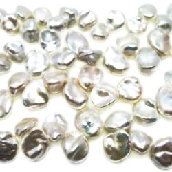 HinsonGayle AAA Handpicked 9-10mm Metallic-Luster White Keshi Freshwater Cultured Pearl Rope 32"