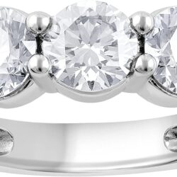 1.00 to 2.00 Ct Round Cut Lab Grown 5 Stone Diamond Anniversary Band Ring (F-G, VS2) in 14K Fine Gold | Jewelry for Women | Gift Box Included (White, Yellow & Rose Gold)