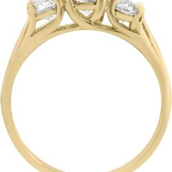 1ct Three Stone Diamond Engagement Womens Anniversary Ring 14k Yellow Gold - Image 2
