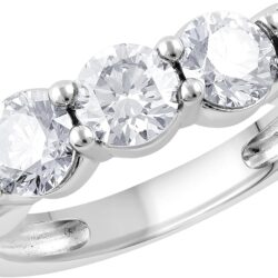 1.00 to 2.00 Ct Round Cut Lab Grown 5 Stone Diamond Anniversary Band Ring (F-G, VS2) in 14K Fine Gold | Jewelry for Women | Gift Box Included (White, Yellow & Rose Gold) - Image 3