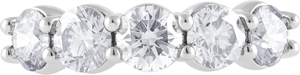 1.00 to 2.00 Ct Round Cut Lab Grown 5 Stone Diamond Anniversary Band Ring (F-G, VS2) in 14K Fine Gold | Jewelry for Women | Gift Box Included (White, Yellow & Rose Gold) - Image 4