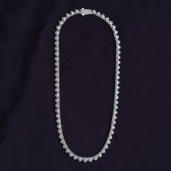 Tennis Heart Link Chain Necklace for Women, Heart & Round Lab Created Moissanite Diamond Necklace in 18K Gold Over Sterling Silver, Heart Jewelry Gifts for Her (17" & 20" Length, 35 or 40 Grams) - Image 4