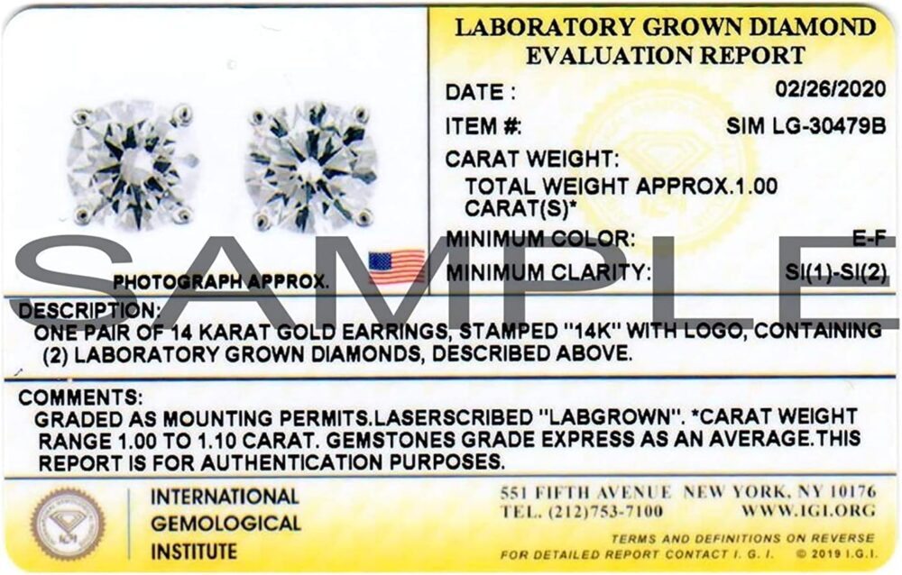 1/4 to 2 Carat Lab Grown Diamond Round Stud Earrings in 14k Gold (E-F, SI1-SI2, cttw), 4-Prong Basket Screw Back by Diamond Wish - Image 5